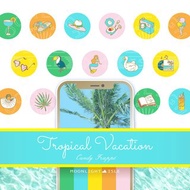 數位 Tropical Vacation 糖果冰沙 |繽紛夏日旅行IG限動圖示| 立即下載