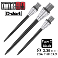 ONE80 CONVERSION POINT - NORMAL CONVERSION DART POINTS SILVER/BLACK (2BA)