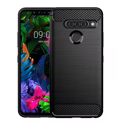 Carbon Fiber Silicone Case for LG G8S Thinq Holder Stand Shockproof Cover for lg g8s thinq LG g8s Br