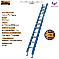 Winner FDE Fiberglass Double Extension Ladder  8ftx8ft 10ft kaki x10ft kakiTangga TNB