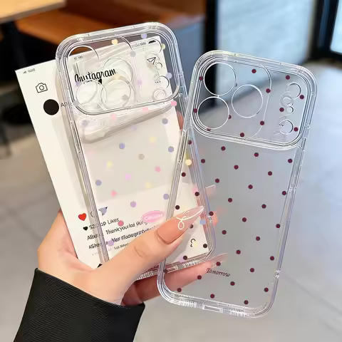 Case For VIVO V60 Lite 5G Y31 Y400 V50 Lite V40 Y04 Y100 Y36 Y15S V23 V27 Pro Polka Dots Silicone Tr