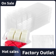 30pcs Wax Melt Container Clamshell Packaging Mold Box 6 Cavity Clear Plastic Cube Tray Wax Melt Clam