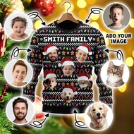 2025 New Adult Custom Your Exclusive 3D Print Ugly Christmas Sweater DIY Face Family Funny Image Swe