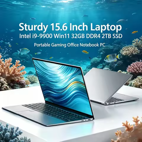 Sturdy 15.6 Inch Laptop Intel i9-9900 Win11 32GB DDR4 2TB SSD Portable Gaming Office Notebook PC