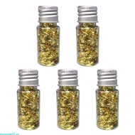 dreamedge14 5Pcs Decorative Gold Foil Flakes Gold Leaf Flakes Sequins Glittering Gold Flakes for Jew