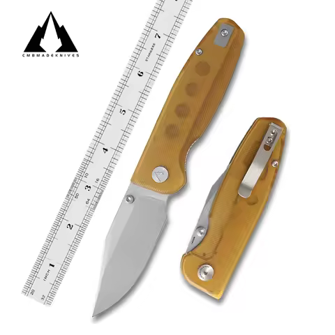 CMBMADEKNIVES Lucky Ultem Handle 14C28N Steel Camping Outdoors Pocket Folding Knife EDC CMB-21E