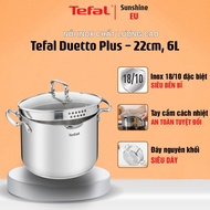 Tefal Duetto Plus Monolithic Bottom 22 cm Stainless Steel Pot With 6L Capacity Using Induction Hob Using Insulated Handle