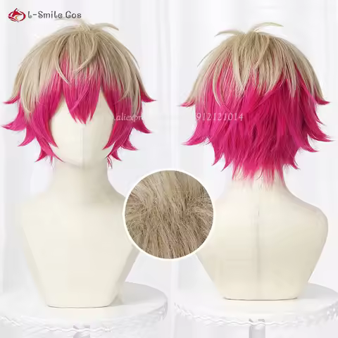 Anime Alexis Ness Cosplay Wigs 32cm Linen Rose Mixed Wigs Cosplay Anime Cosplay Wig Heat Resistant S