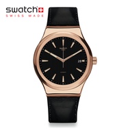 Swatch Sistem51 SISTEM ROSEE YIG400 Black Leather Strap Watch