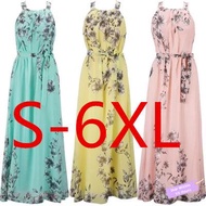 【Ready Stock】♡baju pantai wanita rok panjang Speed Tong EBAY Explosion Summer Women's Bohemian Print