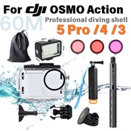 For DJI OSMO Action 5 Pro/4/3 Action Camera Waterproof Case 60M Protective Shell Red Pink Purple Div