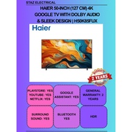 Haier 50-Inch (127 cm) 4K  Google TV with Dolby Audio  & Sleek Design | H50K85FUX