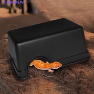DAMLMLW Snake Shelter House, Plastic Black Reptile Hide Box, Reptile Hide Cage Box Rectangle S/M/L R