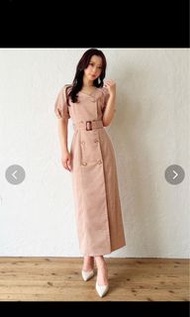 全新日系Resexxy 最新秋季款式高貴優雅知性系列OL通勤粉色短袖修身連身裙 dress One-piece OP Deicy Dazzlin Snidel  Apres Jour GRL Epin