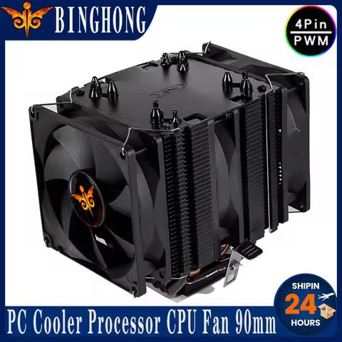 BINGHONG Black Cooler Cpu Fan 4/6 Heat Pipe Twin Towers Air-cooled Processor Compatible Core i3 i5 i