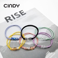 2Pcs Fashion Basic Small Square Crystals Candy Colour Hair Tie 2 Layers Hair Accessories Ikat Rambut