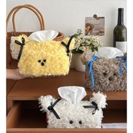 Skawiz Cute Puppy Tissue Case | Kawaii Plush Dog Tissue Box Holder | Soft Aesthetic Home & Car Decor