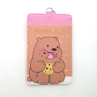 Cute We Bare Bears Grizzly Bear Cookie Ezlink Card Holder with Keyring