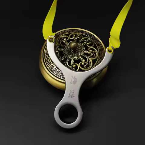 Stainless Steel U-shaped Card Bead Slingshot Portable Metal Hunting Slingshot Outdoor Shooting Pract