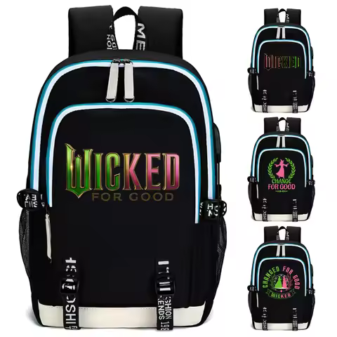 2025 Wicked For Good Movie Backpack Laptop Backpack Teens Boys Girls Student Book Bag Mochila
