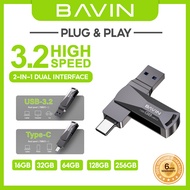 BAVIN UF02 Dual Interface USB 3.2 & Type-C Flash Drive High-Speed Plug & Play for Fast Data Transfer