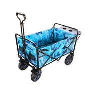 Travel Large-Capacity Shopping Cart Camping Outdoor Folding Car Tool Cart Picnic Four-Wheel UQO8