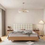 床頭軟包雙人靠背床頭墊嬰兒防撞墊 120x60x8cm厚 (有床頭板)(科技布**方形款**+奶油白色)#H099026281