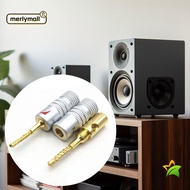 MERLYMALL Nakamichi Banana Plug,  Pin Screw Type Musical Sound Banana Plug, for Speaker Wire Gold Plated with Screw Lock Audio Jack Connectors