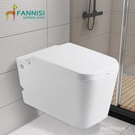 🚢Smart Toilet Small Apartment Home without Tank Ceramic Toilet Wall-Mounted Pulse Toilet Wall-Mounted Toilet