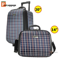 Proluggage กระเป๋าเดินทาง กระเป๋าล้อลาก กระเป๋าใส่เสื้อผ้า กระเป๋าเซ็ตคู่ 20 นิ้ว/14 นิ้ว ระบบรหัสล๊อค Code TK7702