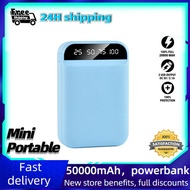 Power Bank ✰50000mAh powerbank portable Mini PowerBank Mirror Screen  Battery power bank With Free L