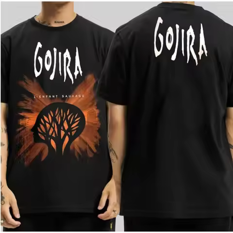 2025 New Summer Heavy Metal Band Gojira Printed Cotton Men's and Women's T-shirt High Quality Short 