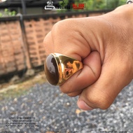 แหวนทองพลอยตาเสือ ไข่ไดโนเสาร์ (เนื้องานแท้ งานสแตนเลสแท้316L 100%) ใส่ได้ทั้งชายและผู้หญิง มีไซส์ พร้อมส่ง ร้านallacc