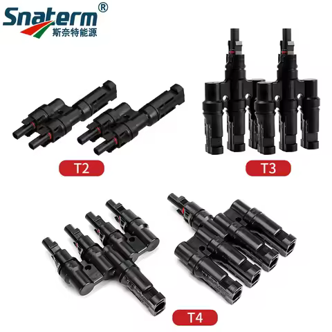 1 Pair T2/T3/T4/T5/T6 Male&Femal Branch PV Solar panel Cable Connectors 30A 1000V Electrical Photovo