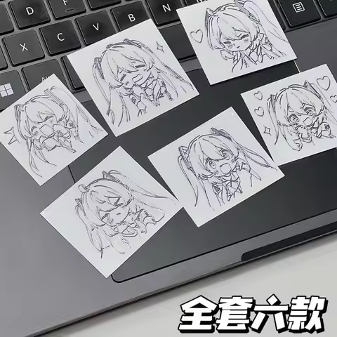 Cartoon Anime Hatsune Miku metal sticker mobile phone computer headset notebook decoration sticker