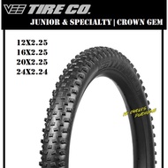 VEE TIRE CROWN GEM 12/16/20/24X2.25 MPC, WIRED, Black / Brown Black(SKIN) MTB BMX GRAVEL TYRES