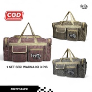 1 Set Seri Warna Tas Pakaian Panjang Kantong 2 Isi 3 Pis / Tas Pakaian Besar PRETTY BAG'S / Tas Trav