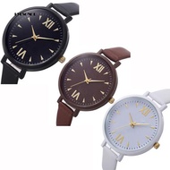 EYe❀Women Geneva Roman Numerals Slim Faux Leather Band Analog Quartz Wrist Watch