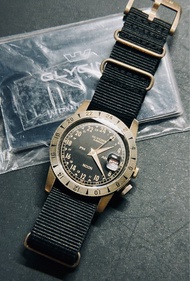 [可換錶] Glycine Airman GL0379 Vintage Automatic GMT 40mm 24時 做舊 復古