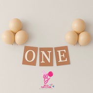 Bunting flag banner ONE first birthday Happy birthday