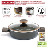 NEOFLAM Noblesse Aluminium Low Casserole with Glass Lid (24cm)