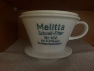 Melitta Schnell-Filter  Nr. 102 正體字 古董濾杯 手沖咖啡 陶瓷 平底八孔 Vintage coffee dripper