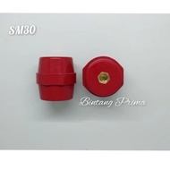 MERAH Ceramic Isolator Type SM30 / SM 30 size 30x25 mm bolt M8 Red Color