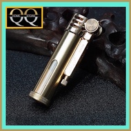 QQ Home Store ZORRO Retro grinding wheel glass transparent Copper shell kerosene Lighter
