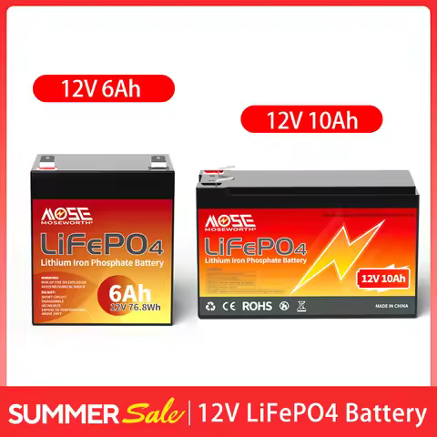 12V LiFePO4 Battery 6Ah 10Ah 12Ah 20Ah 25Ah 30Ah Lithium Iron Phosphate Battery with BMS Portable Re