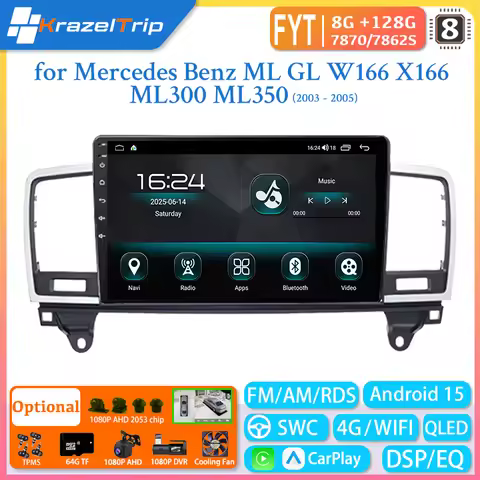 Android Auto Car Radio for Mercedes Benz ML GL W166 X166 ML300 ML350 2012 - 2015 FM Radio Receiver S
