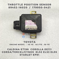 89452-16020 / 179950-0421 TPS Sensor - Toyota 4EFE 4EFTE 5EFE Corolla EE111 Starlet EP91 Tercel EL53