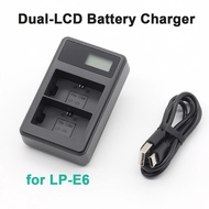LE-E6 dual-slot camera battery charger for Canon EOS R5 R6 R7 90D 80D 70D 60D 5D 6D 7D Mark II Camer