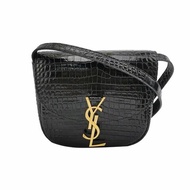 Saint Laurent Kaia小號牛皮純色鱷魚紋YSL標誌肩包斜背包