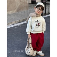 X1377 Set of Gray Sweatshirt and Red Pants for Children 12-23kg